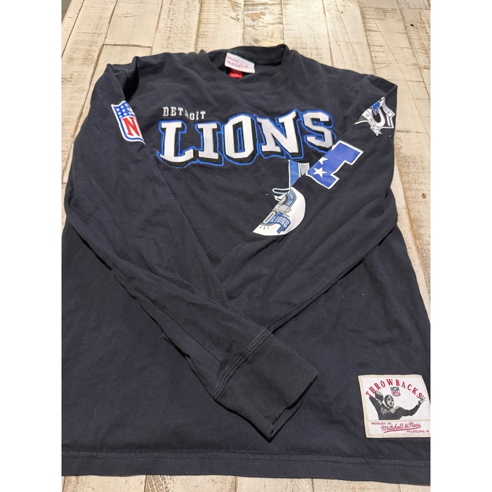 Kids Detroit lions Mitchell & Ness long sleeve embroidered
